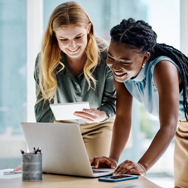 two coworkers collaborating
